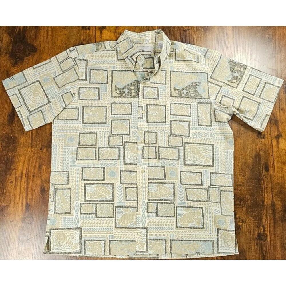 VTG Reyn Spooner Dietrich Varez Fish Hawaiian Aloha Shirt Size L